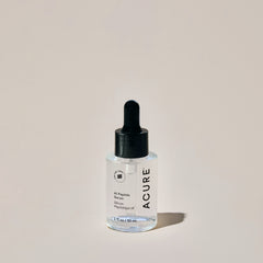 AI peptide serum glass bottle with a dropper, labeled ACURE, containing a liquid serum.