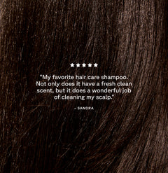 Customer review: "My favorite hait care shampoo. Not only does it have a fresh clean scent, but it does a wonderful job of cleaning my sclap " SANDRA - on Curiously Clarifying Shampoo