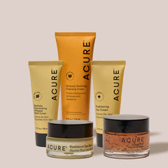 Acure Age-Defying Kit – anti-aging skincare set with plant-based retinol alternatives for smoother, firmer skin. Including Night cream, Cleansing cream, Day cream, Eye balm and Clarifying mask.