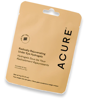 Acure Radically Rejuvenating Under Eye Hydrogels packaging on a white background