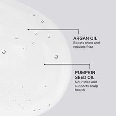 Diagram showing argan oil and pumpkin seed oil with text on a white background